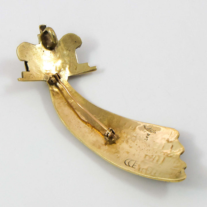 Gold Shalako Pin and Pendant