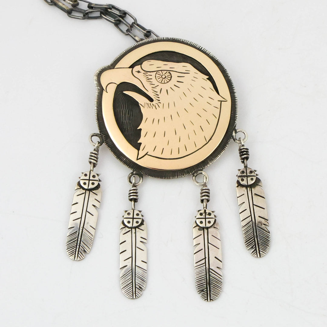 Gold on Silver Eagle Pin and Pendant