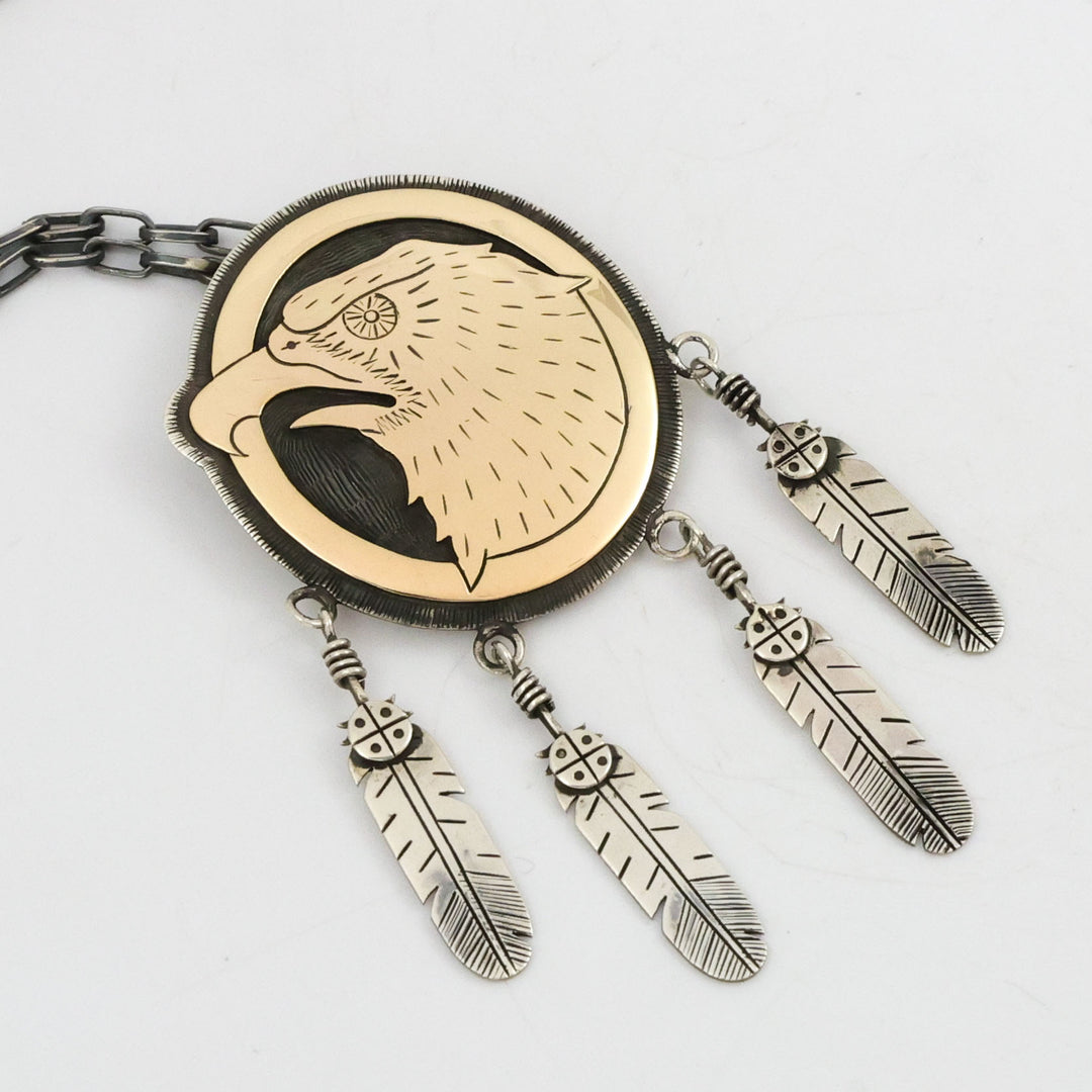 Gold on Silver Eagle Pin and Pendant