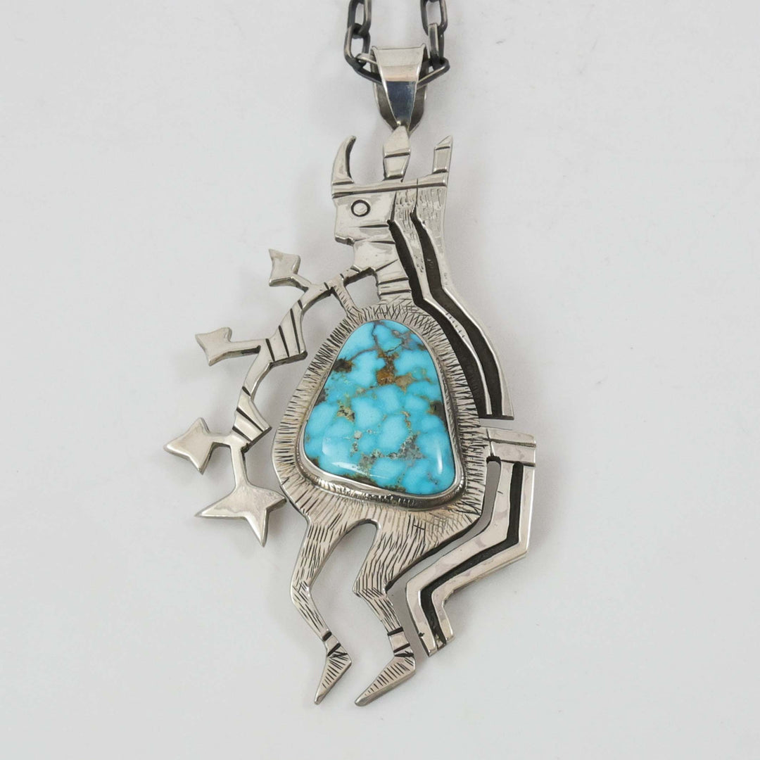1970s Turquoise Starblower Pendant
