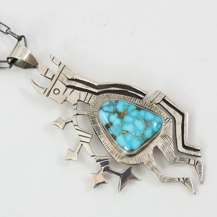 1970s Turquoise Starblower Pendant
