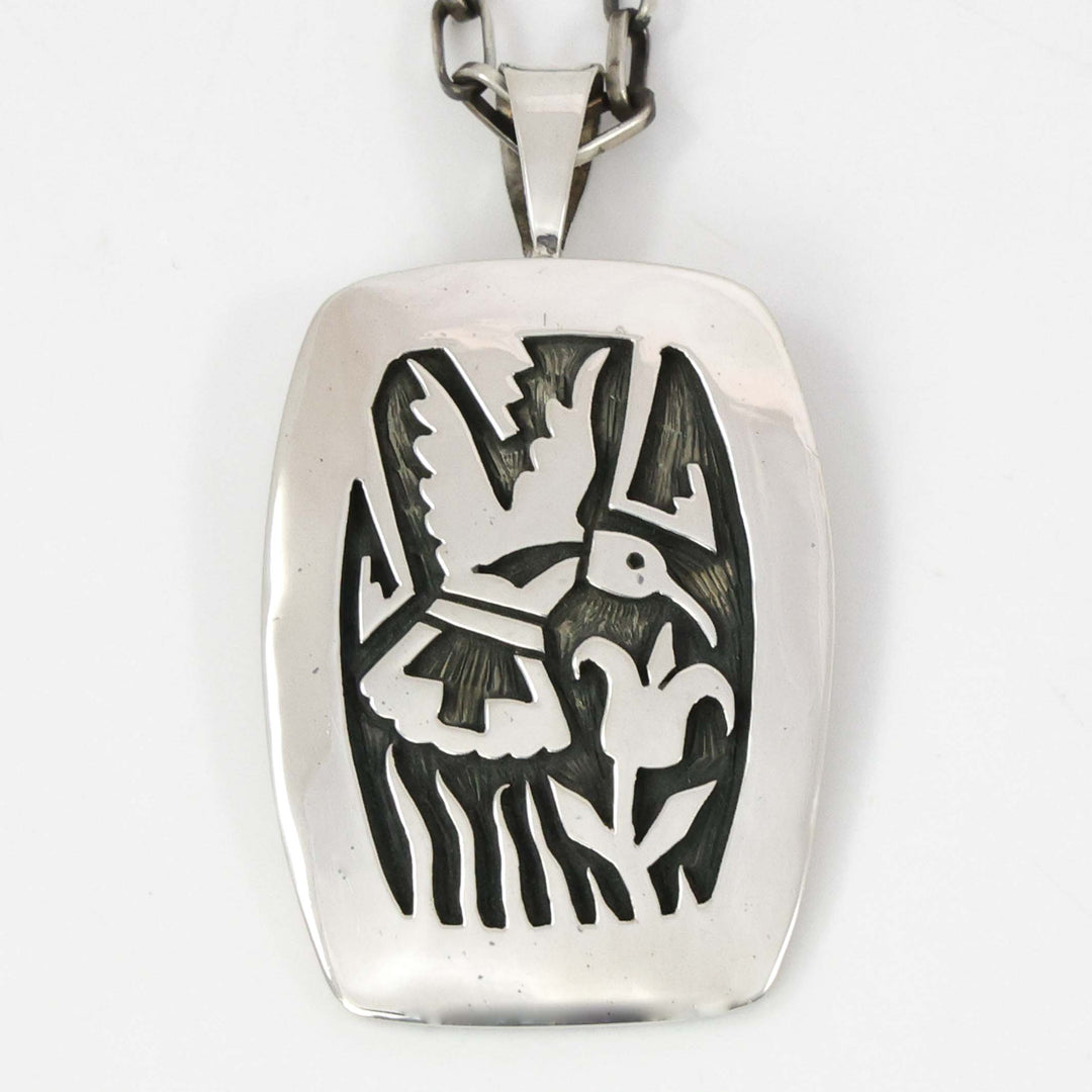 Hummingbird and Flower Pendant