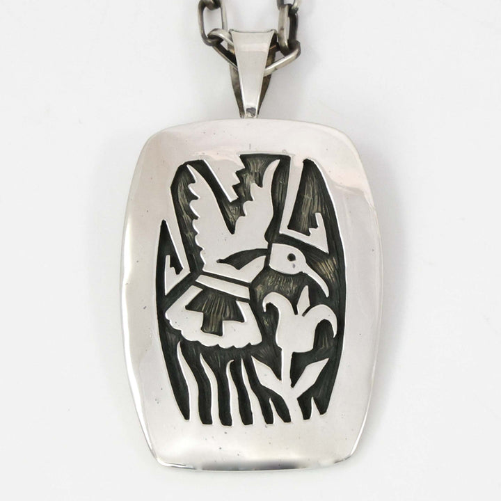 Hummingbird and Flower Pendant