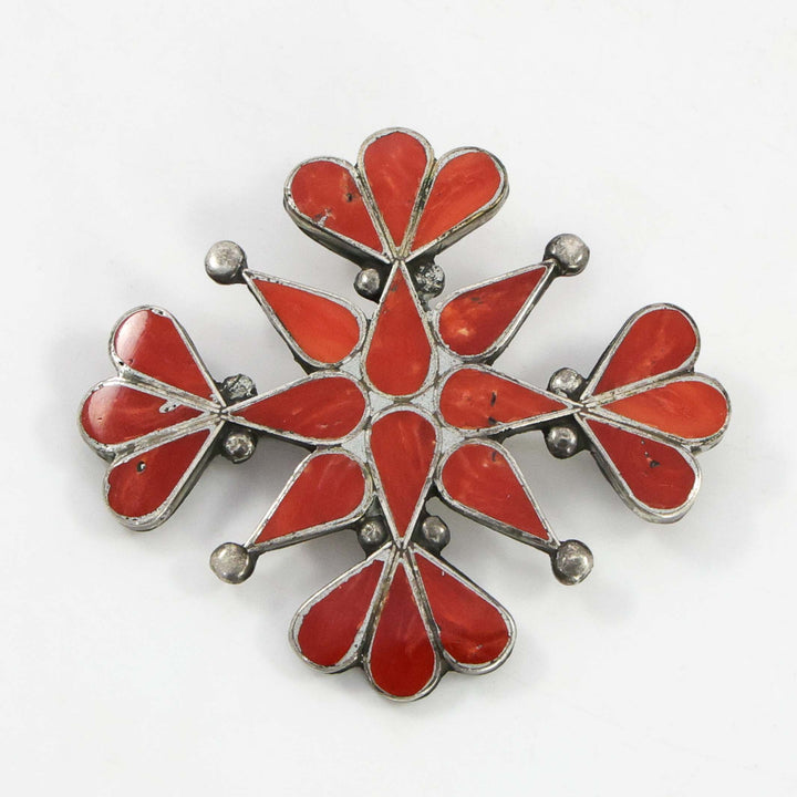 1940s Coral Snowflake Pin