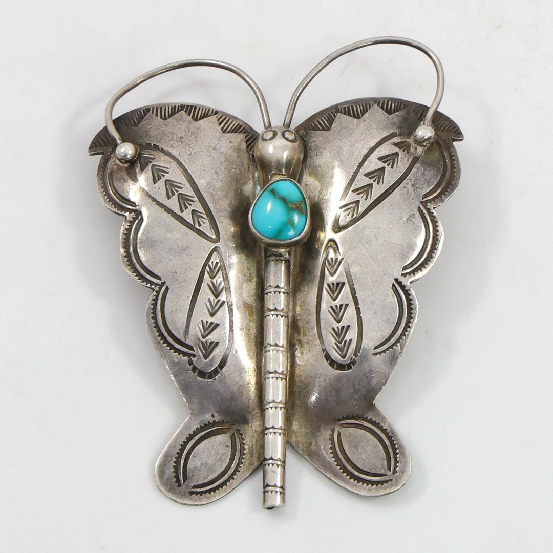 1940s Turquoise Butterfly Pin