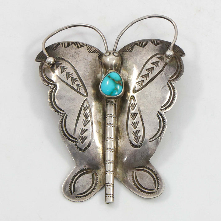 1940s Turquoise Butterfly Pin