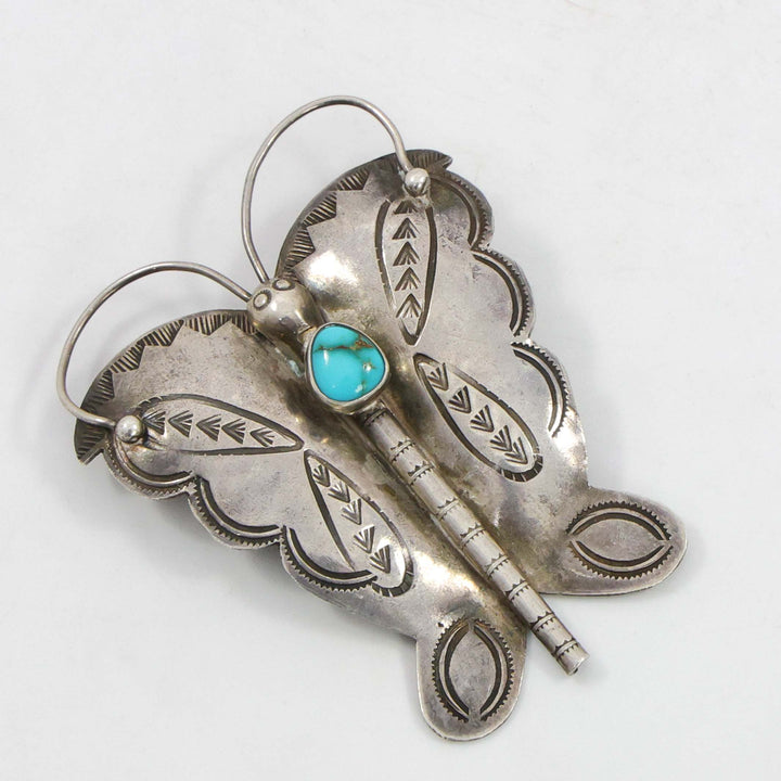 1940s Turquoise Butterfly Pin