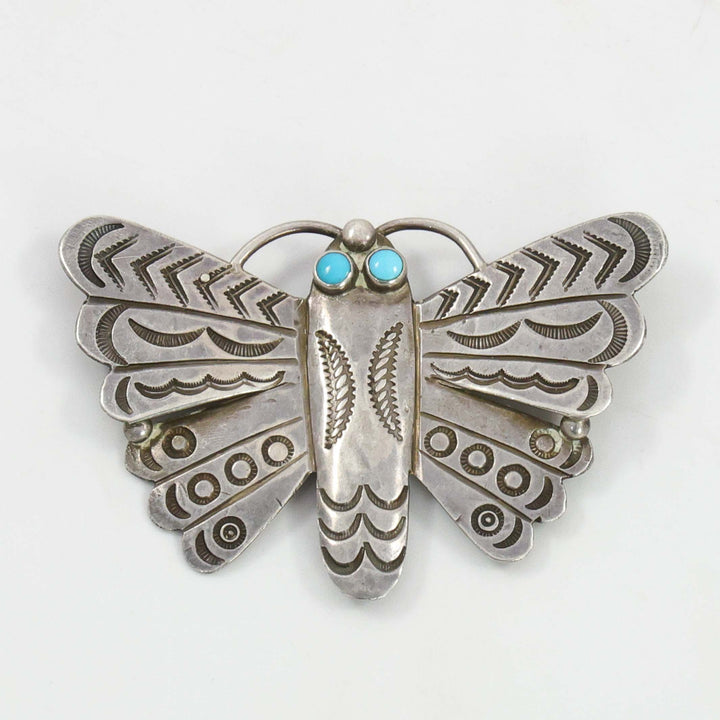 1940s Turquoise Moth Pin