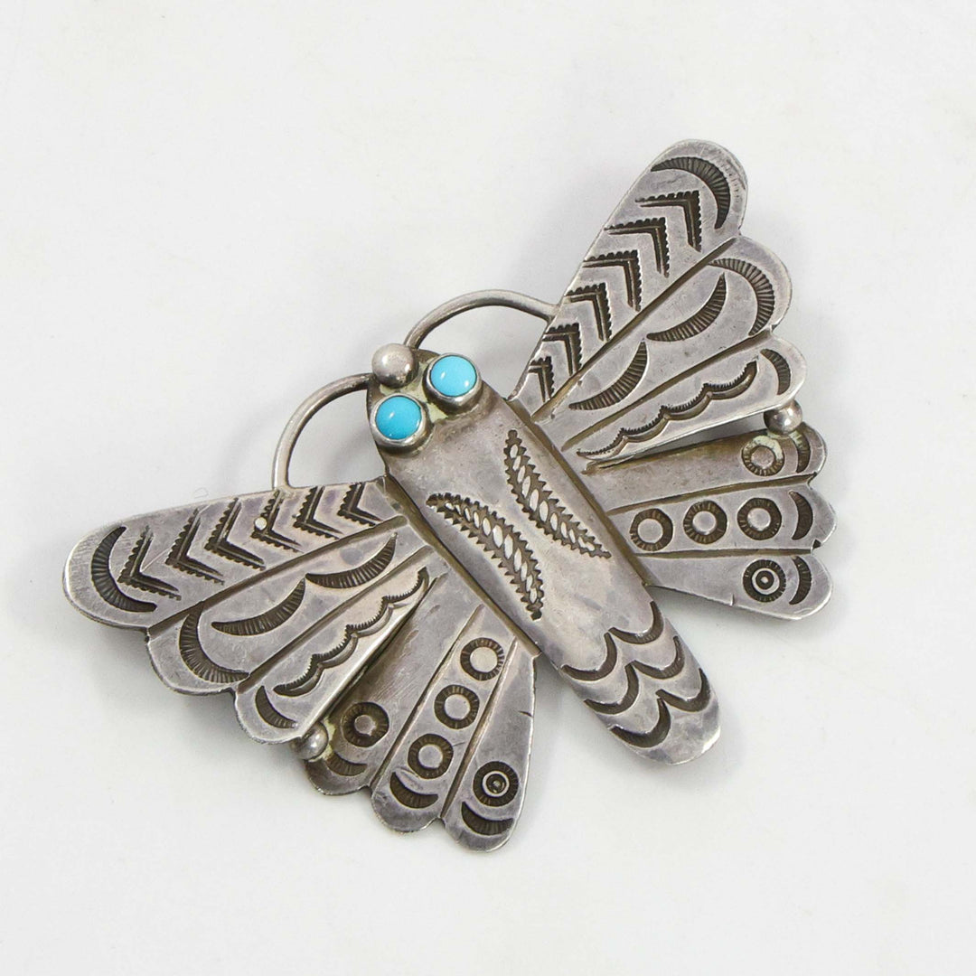 1940s Turquoise Moth Pin