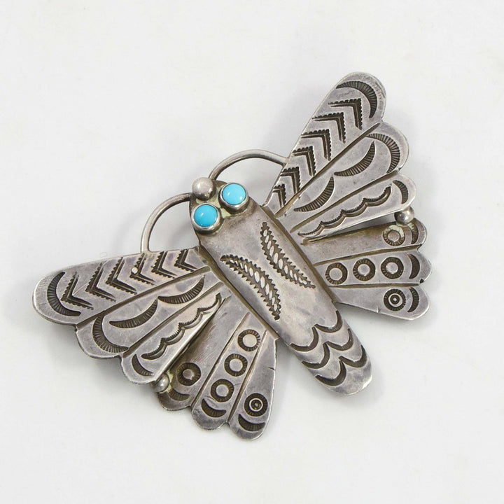 1940s Turquoise Moth Pin