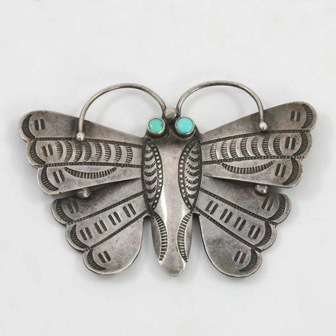 1940s Turquoise Moth Pin