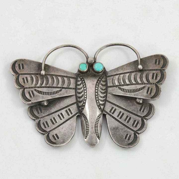 1940s Turquoise Moth Pin