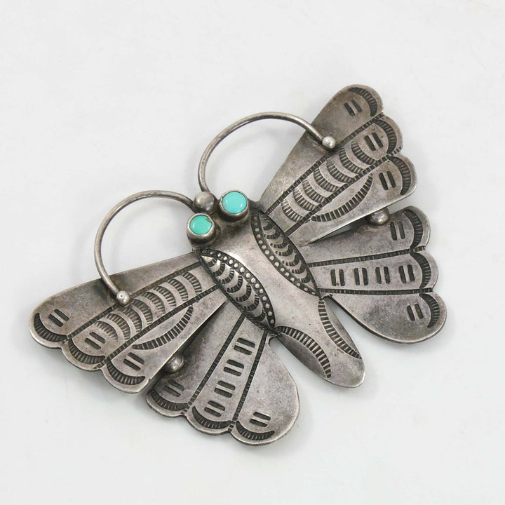 1940s Turquoise Moth Pin