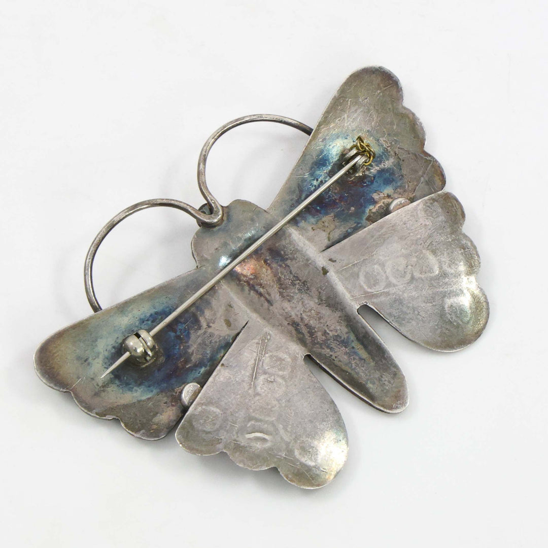 1940s Turquoise Moth Pin