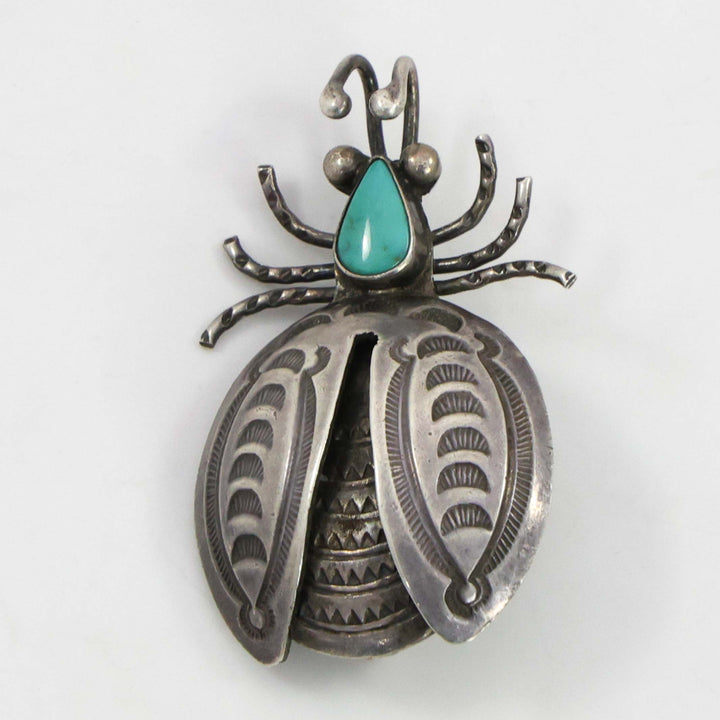 1940s Turquoise Beetle Pin