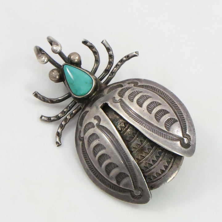 1940s Turquoise Beetle Pin