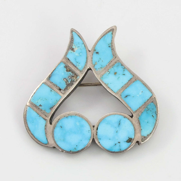 1950s Turquoise Inlay Pin