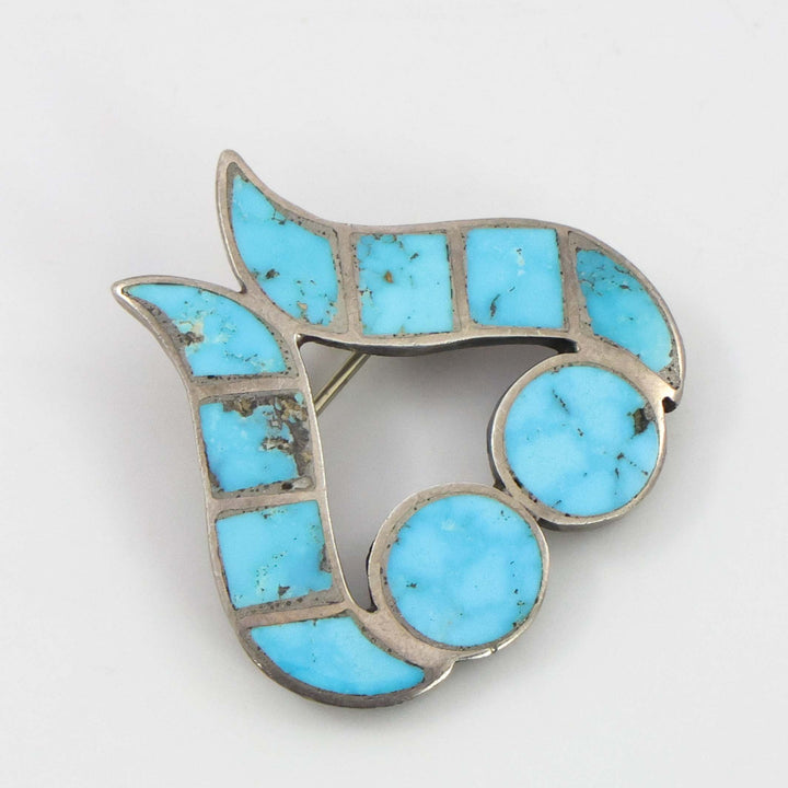 1950s Turquoise Inlay Pin