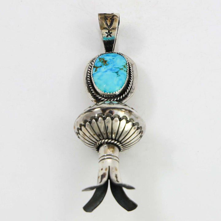 Turquoise Squash Blossom Pendant