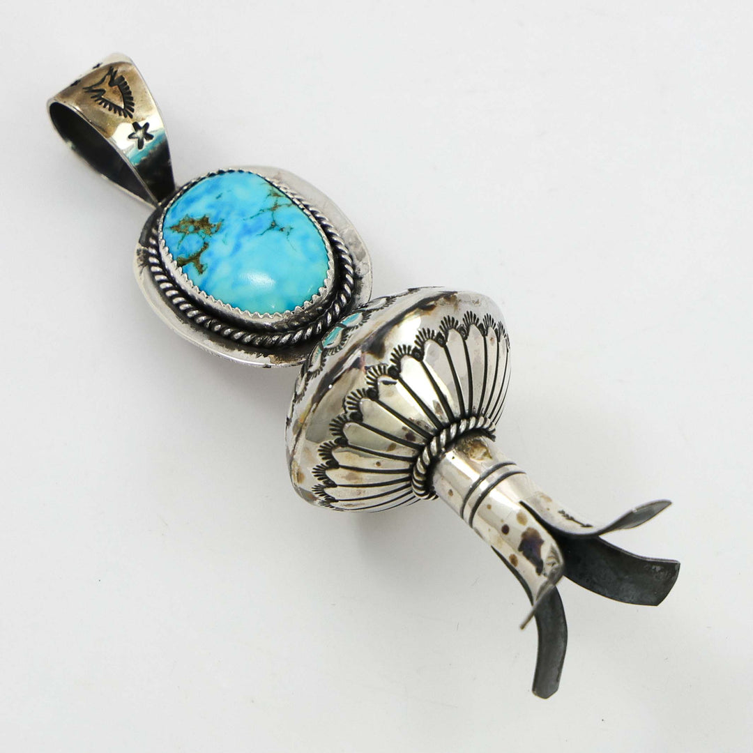 Turquoise Squash Blossom Pendant