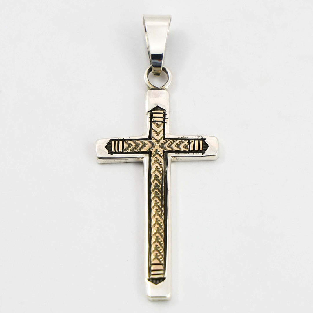 Gold on Silver Cross Pendant