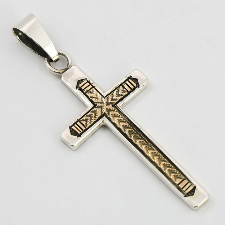 Gold on Silver Cross Pendant