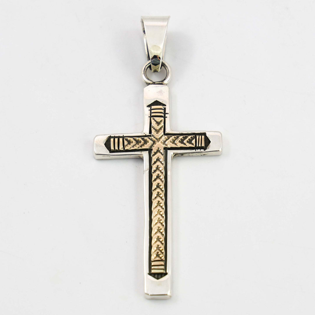 Gold on Silver Cross Pendant