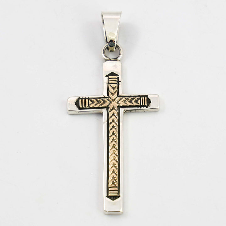 Gold on Silver Cross Pendant