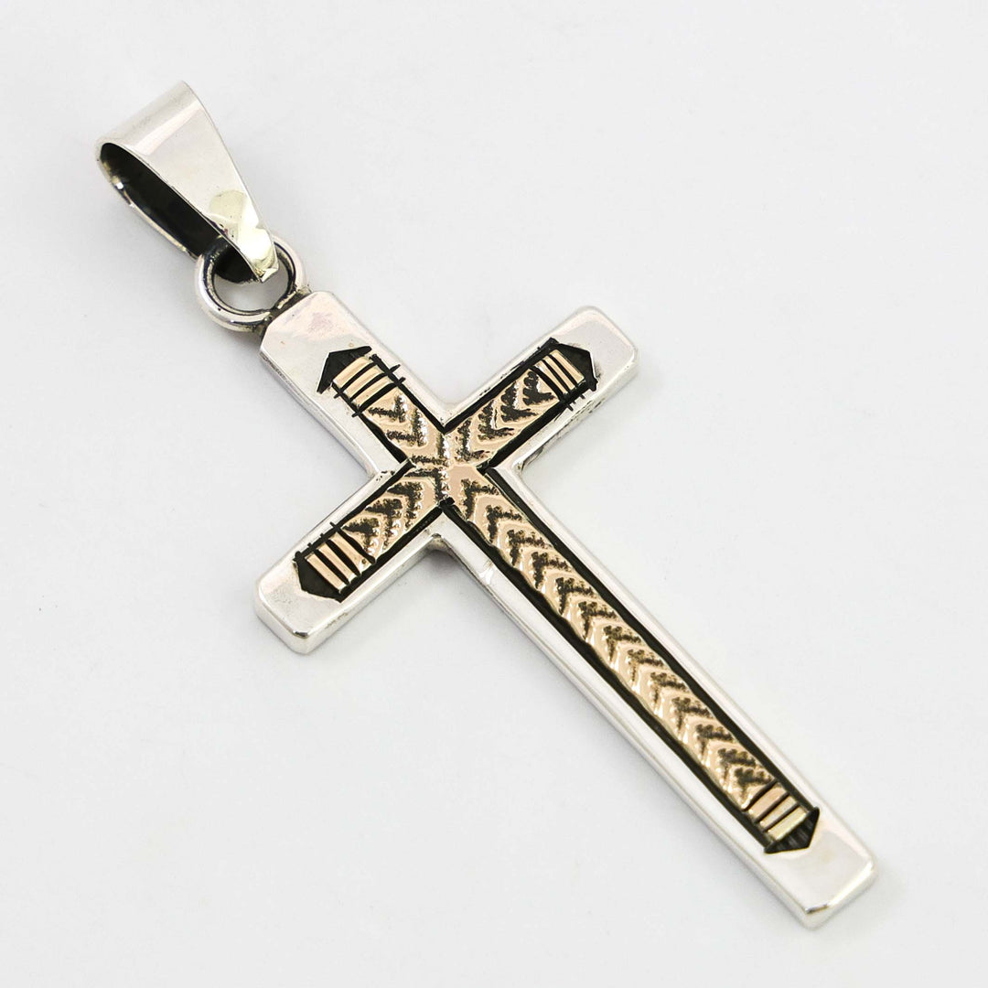 Gold on Silver Cross Pendant