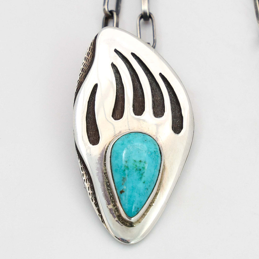 Turquoise Bear Paw Pendant