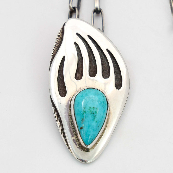 Turquoise Bear Paw Pendant