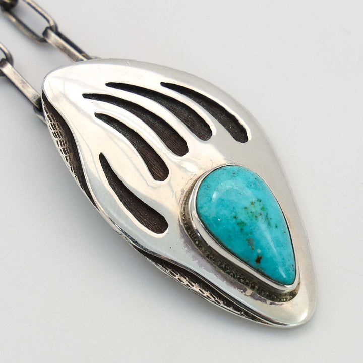 Turquoise Bear Paw Pendant