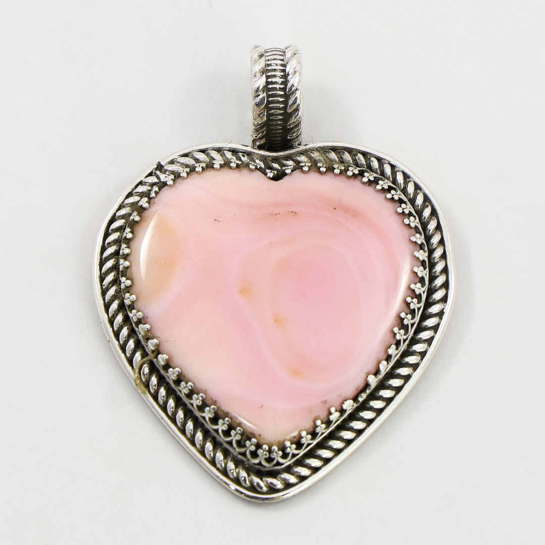 Pink Coral Heart Pendant