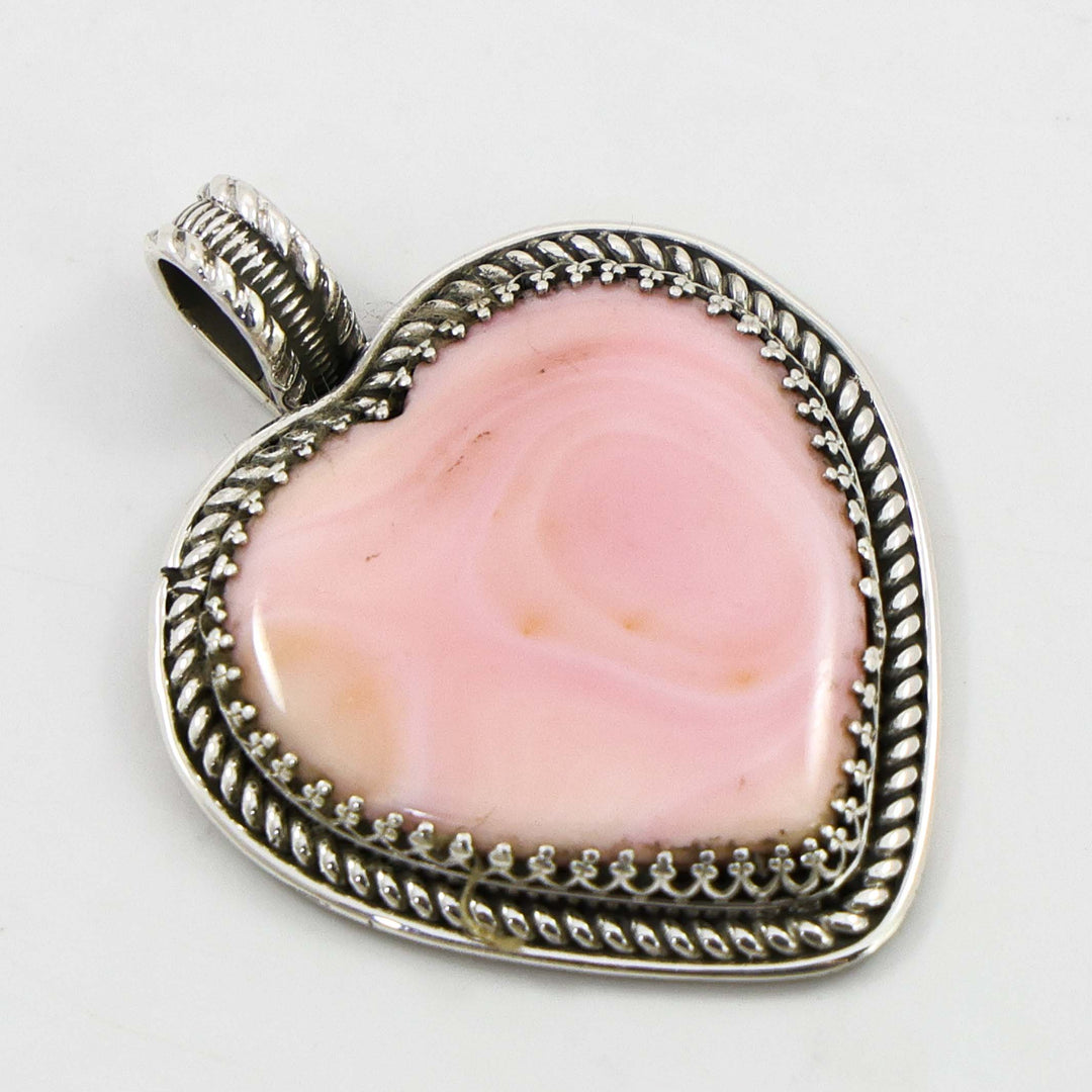 Pink Coral Heart Pendant