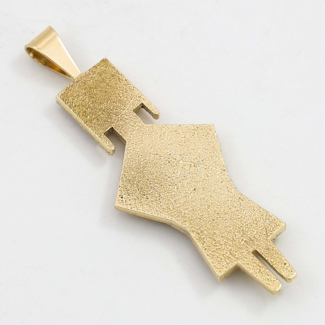 Gold and Coral Yei Pendant
