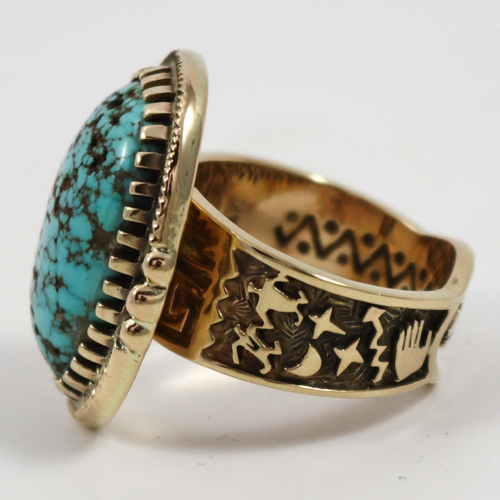 Stone Cabin Turquoise and Gold Ring