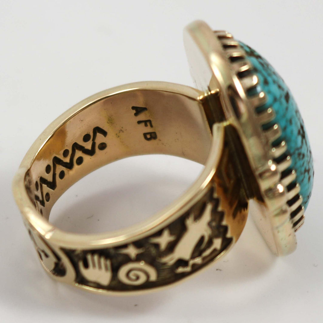 Stone Cabin Turquoise and Gold Ring