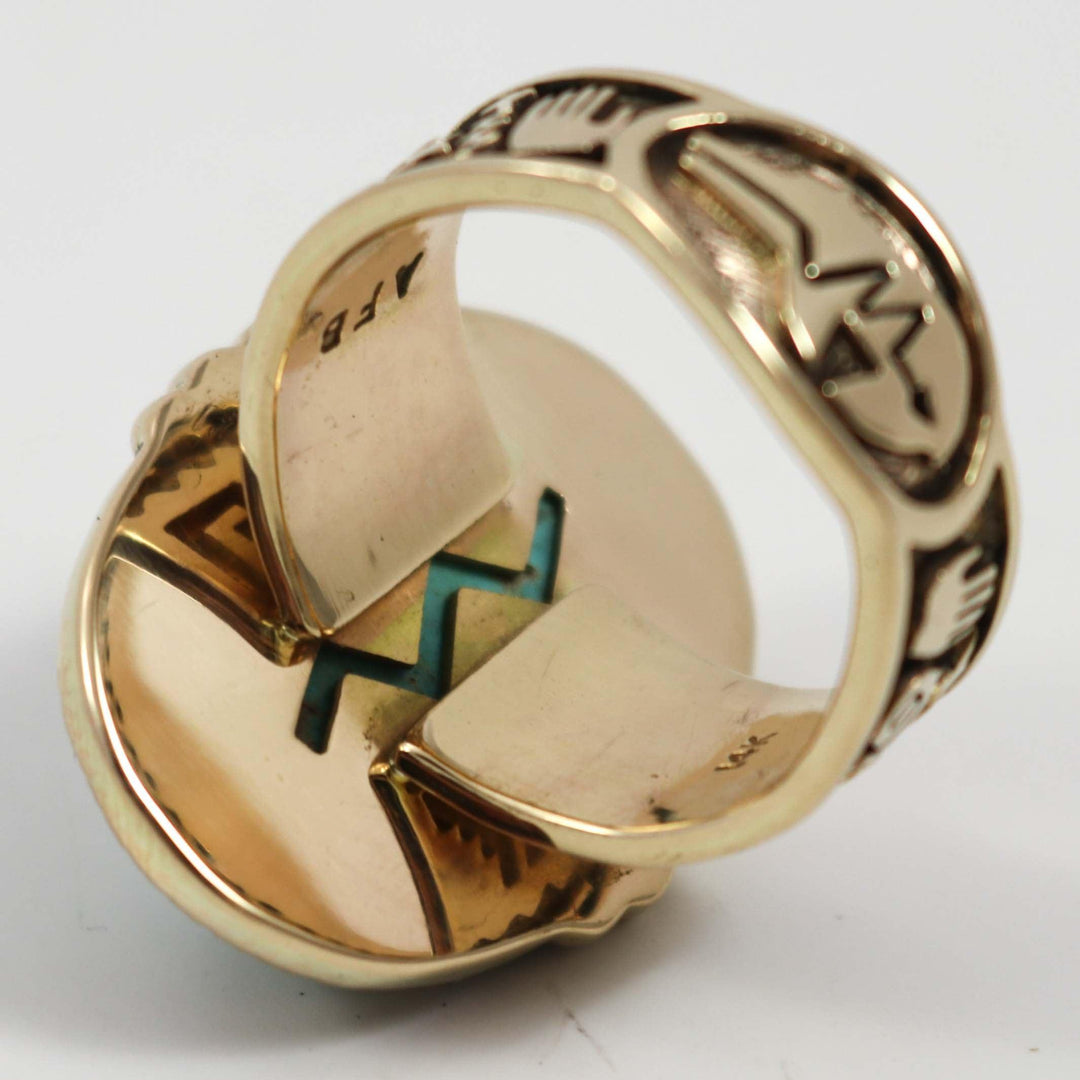 Stone Cabin Turquoise and Gold Ring