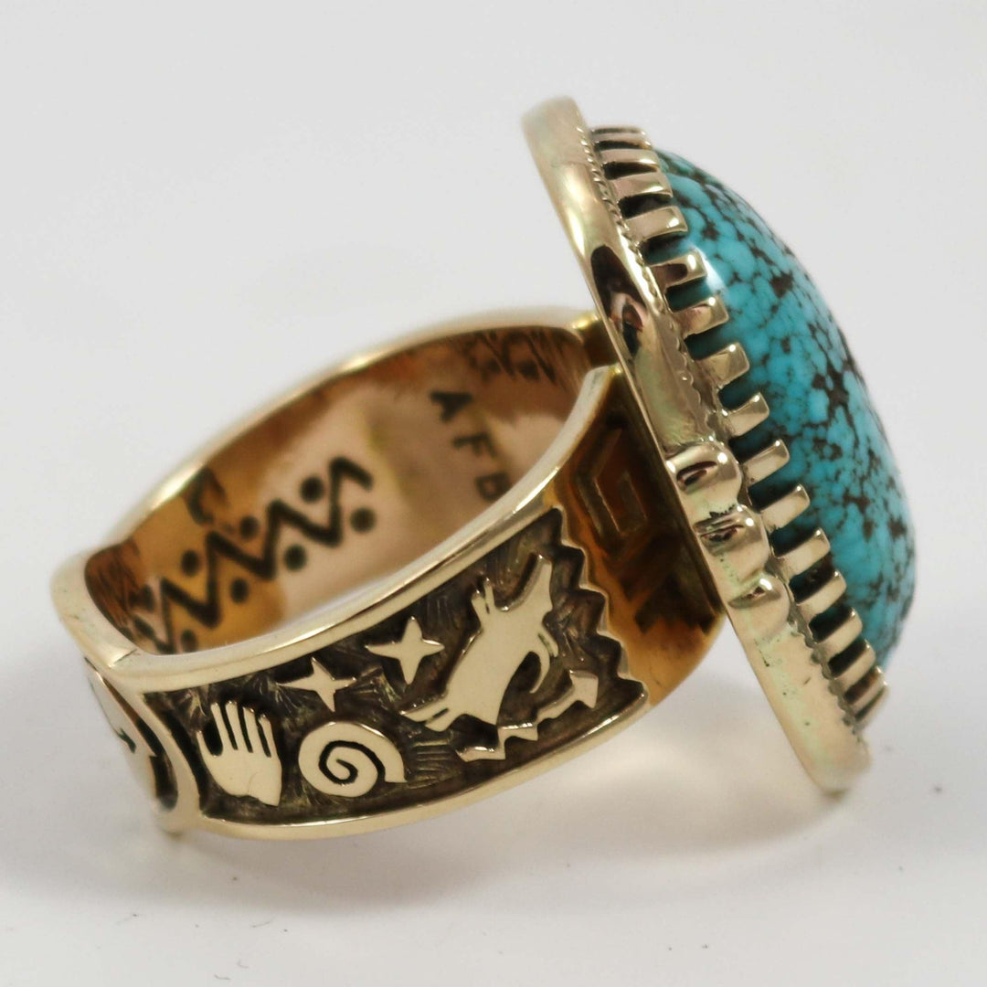 Stone Cabin Turquoise and Gold Ring