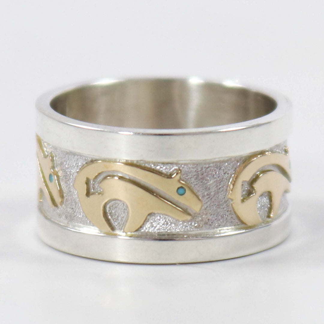 Gold and Silver Bear Ring