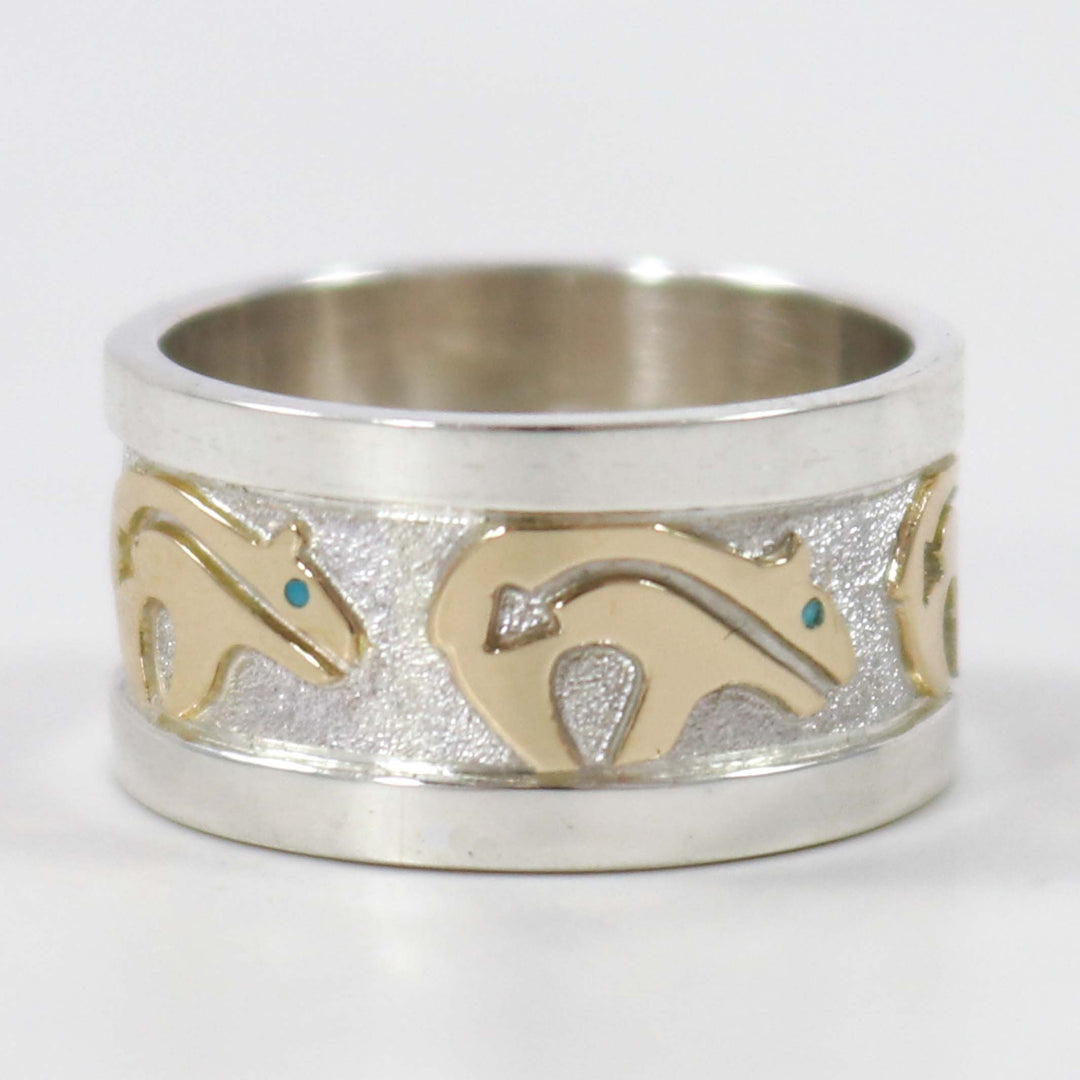 Gold and Silver Bear Ring
