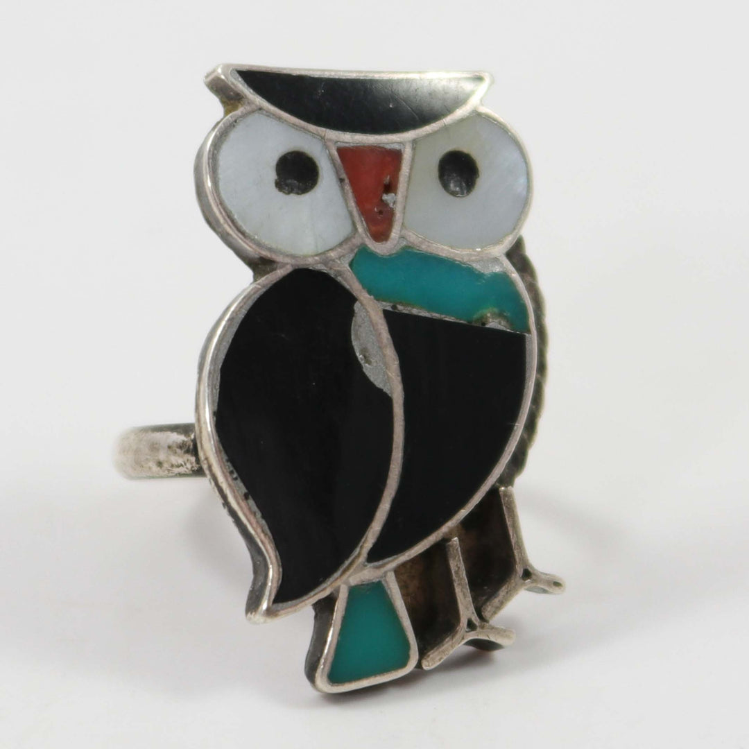 1970s Owl Inlay Ring