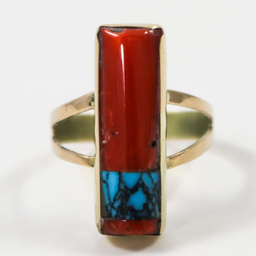 Gold Inlay Ring by Abraham Begay - Garland's
