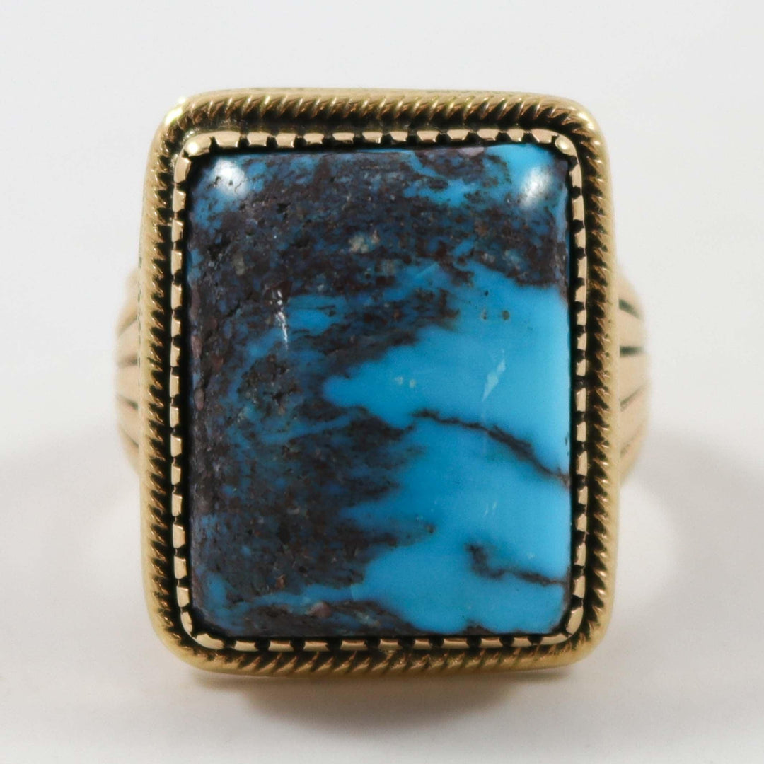 Bisbee Turquoise Gold Ring by Steve Arviso - Garland's