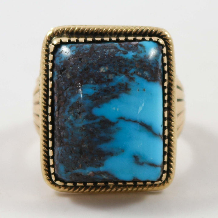Bisbee Turquoise Gold Ring by Steve Arviso - Garland's