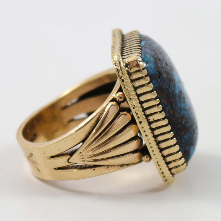 Bisbee Turquoise Gold Ring by Steve Arviso - Garland's