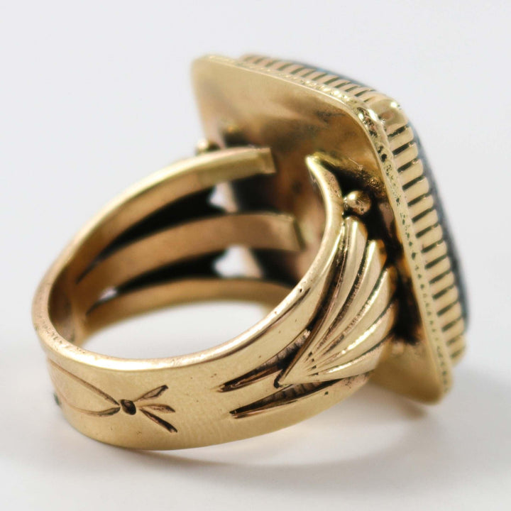 Bisbee Turquoise Gold Ring by Steve Arviso - Garland's