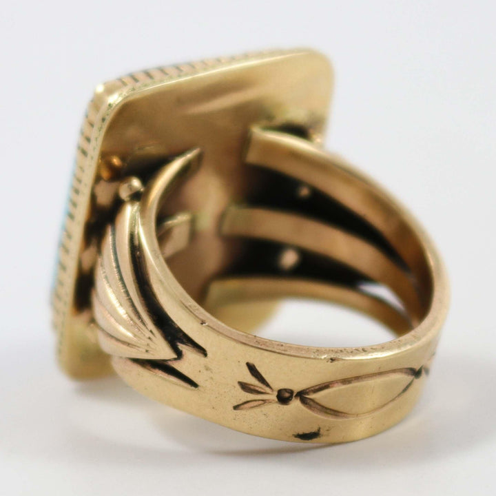 Bisbee Turquoise Gold Ring by Steve Arviso - Garland's