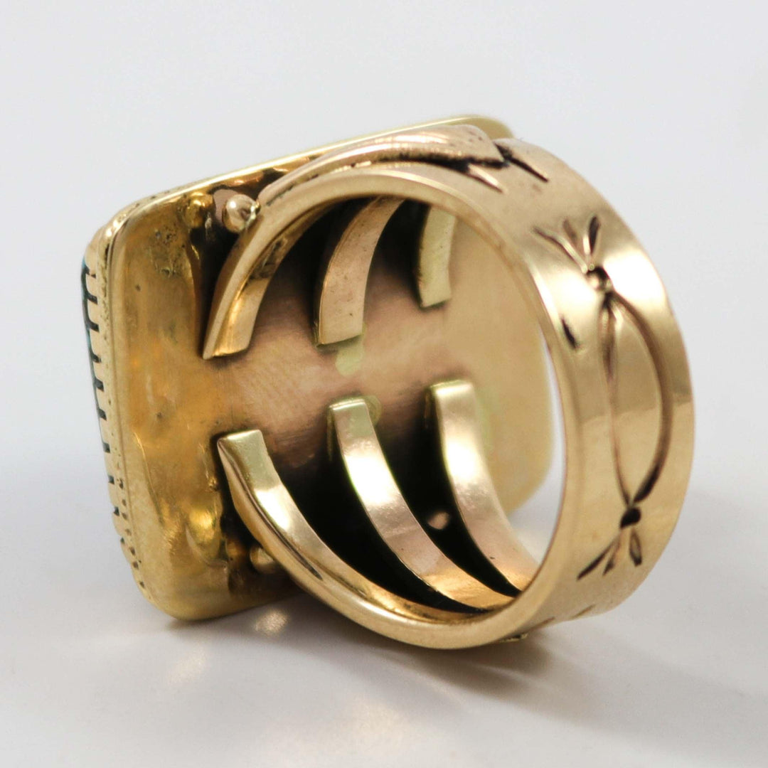 Bisbee Turquoise Gold Ring by Steve Arviso - Garland's