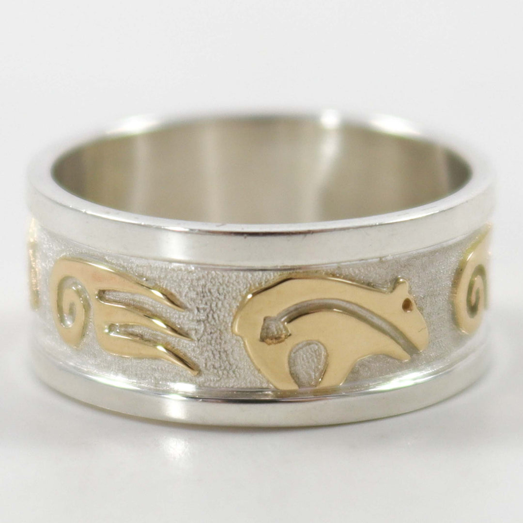 Gold on Silver Bear Ring